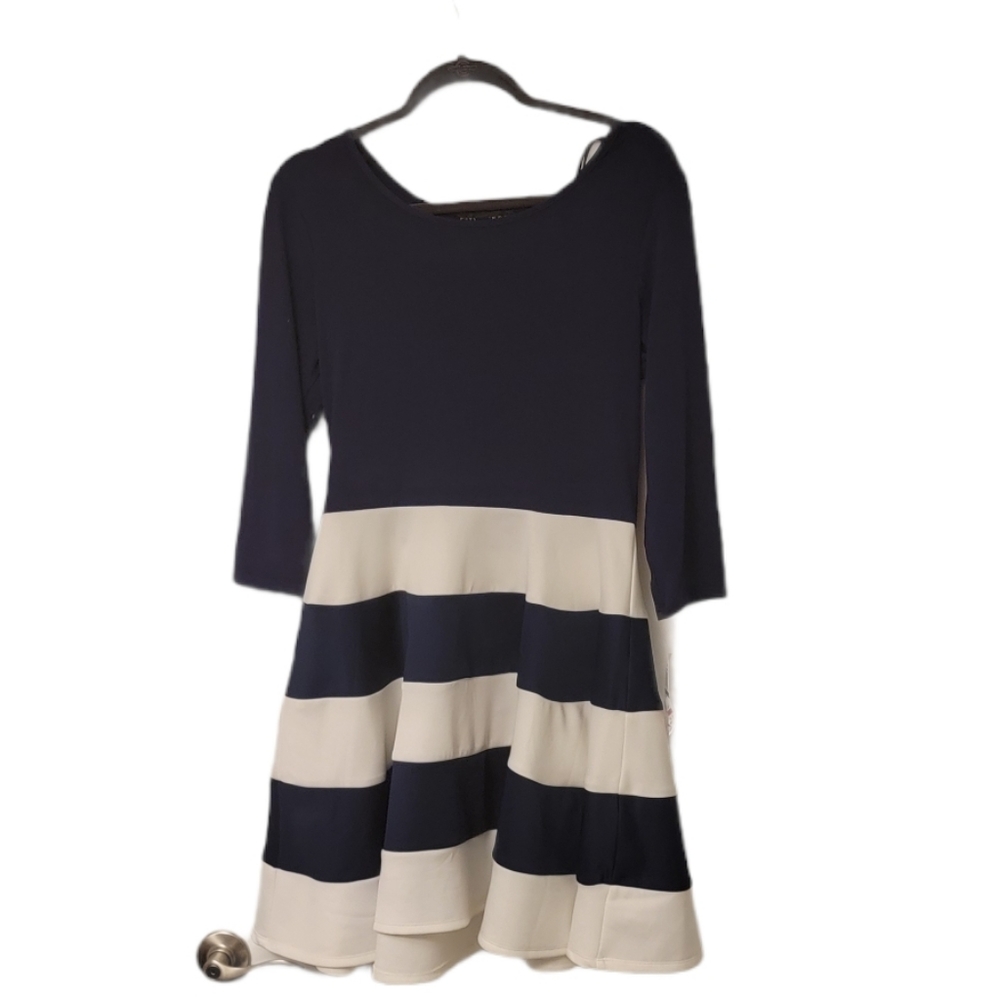 Navy and white dress